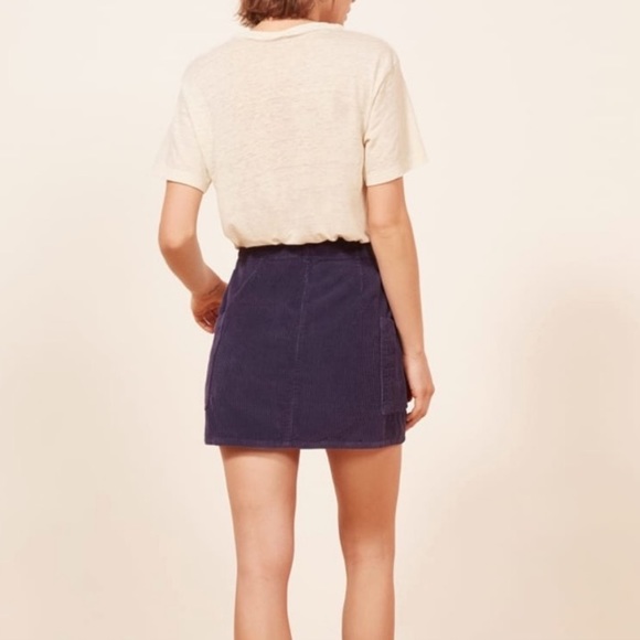 Reformation Wally skirt - navy corduroy mini skirt - Picture 2 of 8